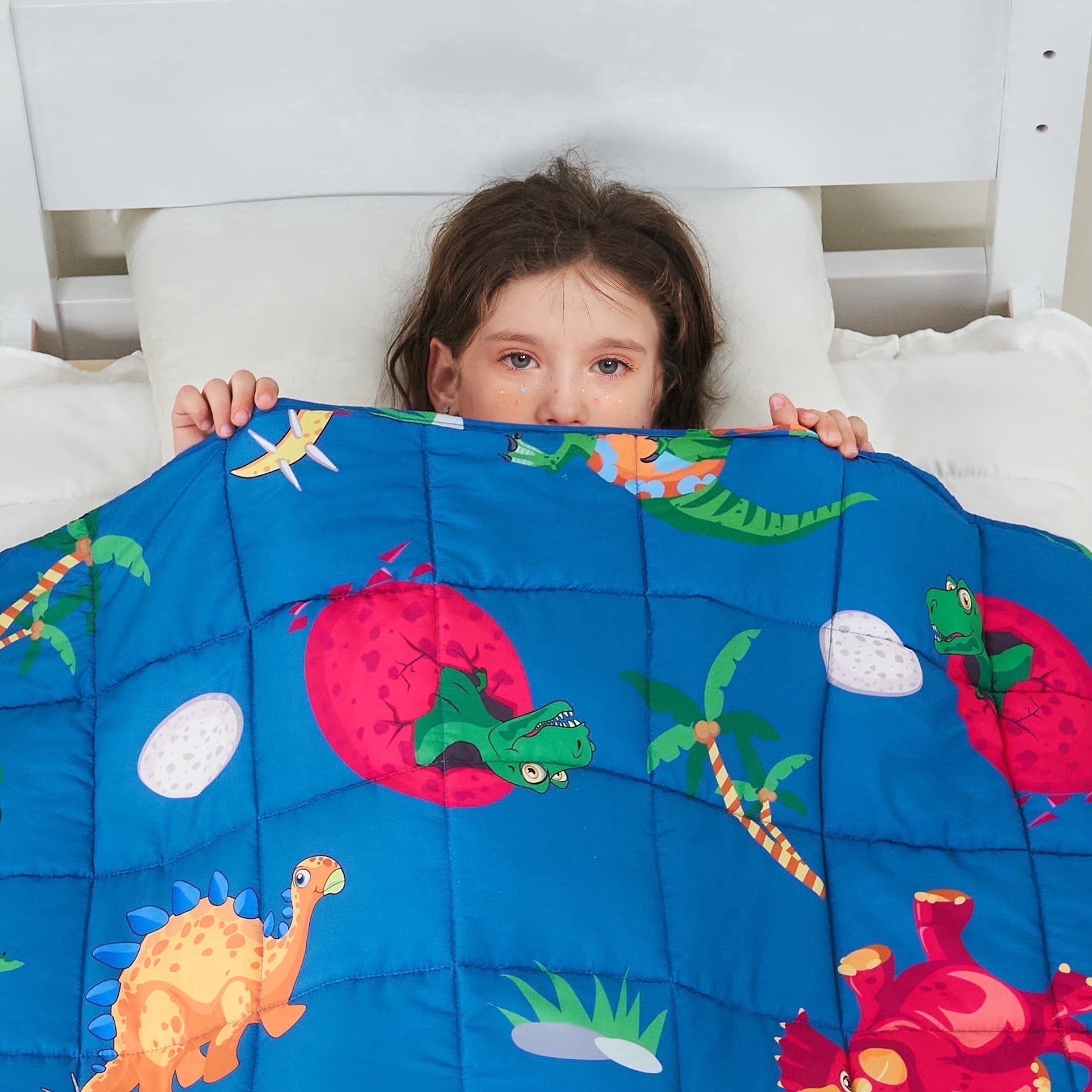 Kids Weighted Blanket 5Lbs, 36.2"X48.2" Toddler Weighted Blanket for Sleep & Calming, Breathable Heavy Blanket for Children, Dinosaur