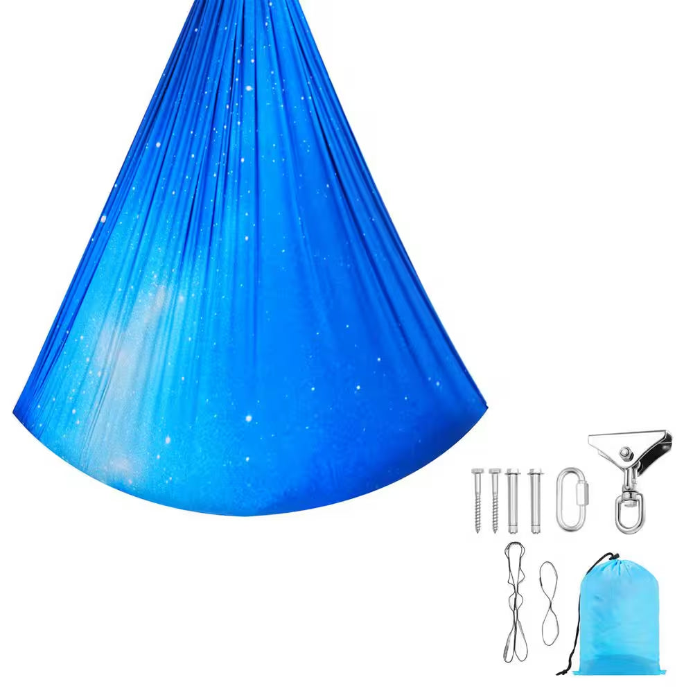 Sensory Swing Double-Layer Fabric Sensorys Hammock, Indoor and Outdoor Sensory Swing with 360° Swivel Hanger, O-Sling