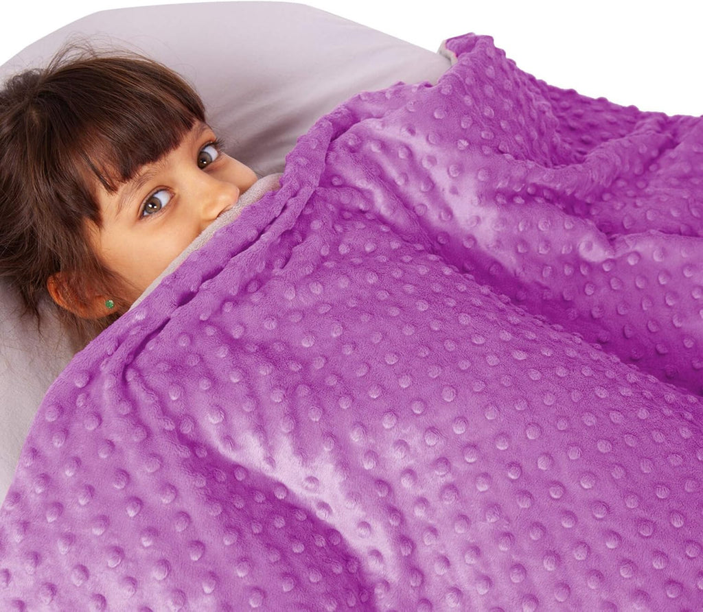 Super-Soft Kids Weighted Blanket 7 Pounds - Easy to Clean, Washable Minky Cover - 41X60 Inches Child Heavy Blanket for Girls and Boys Small
