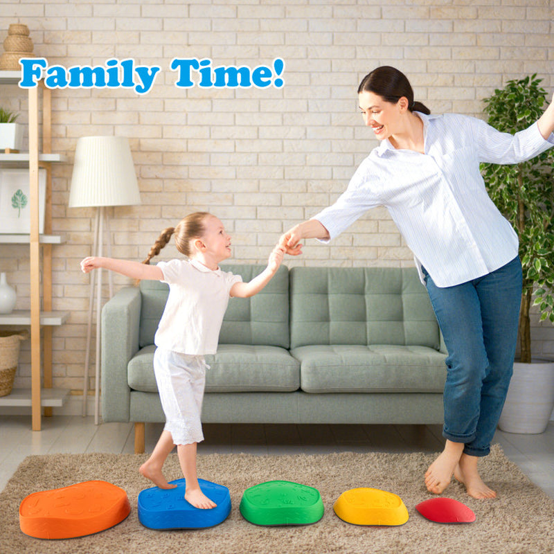 5 Pieces Kids Stepping Stones Stackable round Indoor Outdoor