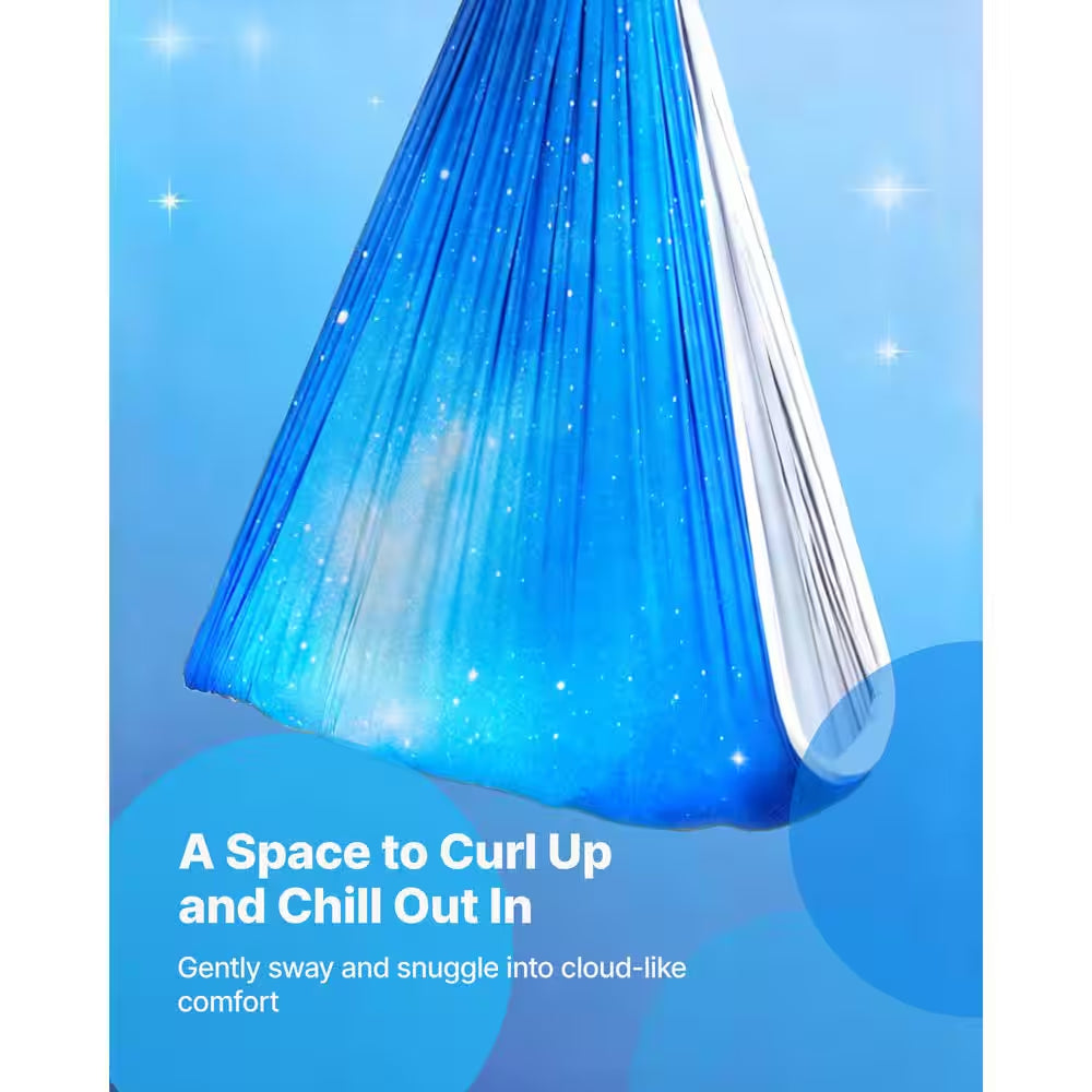 Sensory Swing Double-Layer Fabric Sensorys Hammock, Indoor and Outdoor Sensory Swing with 360° Swivel Hanger, O-Sling