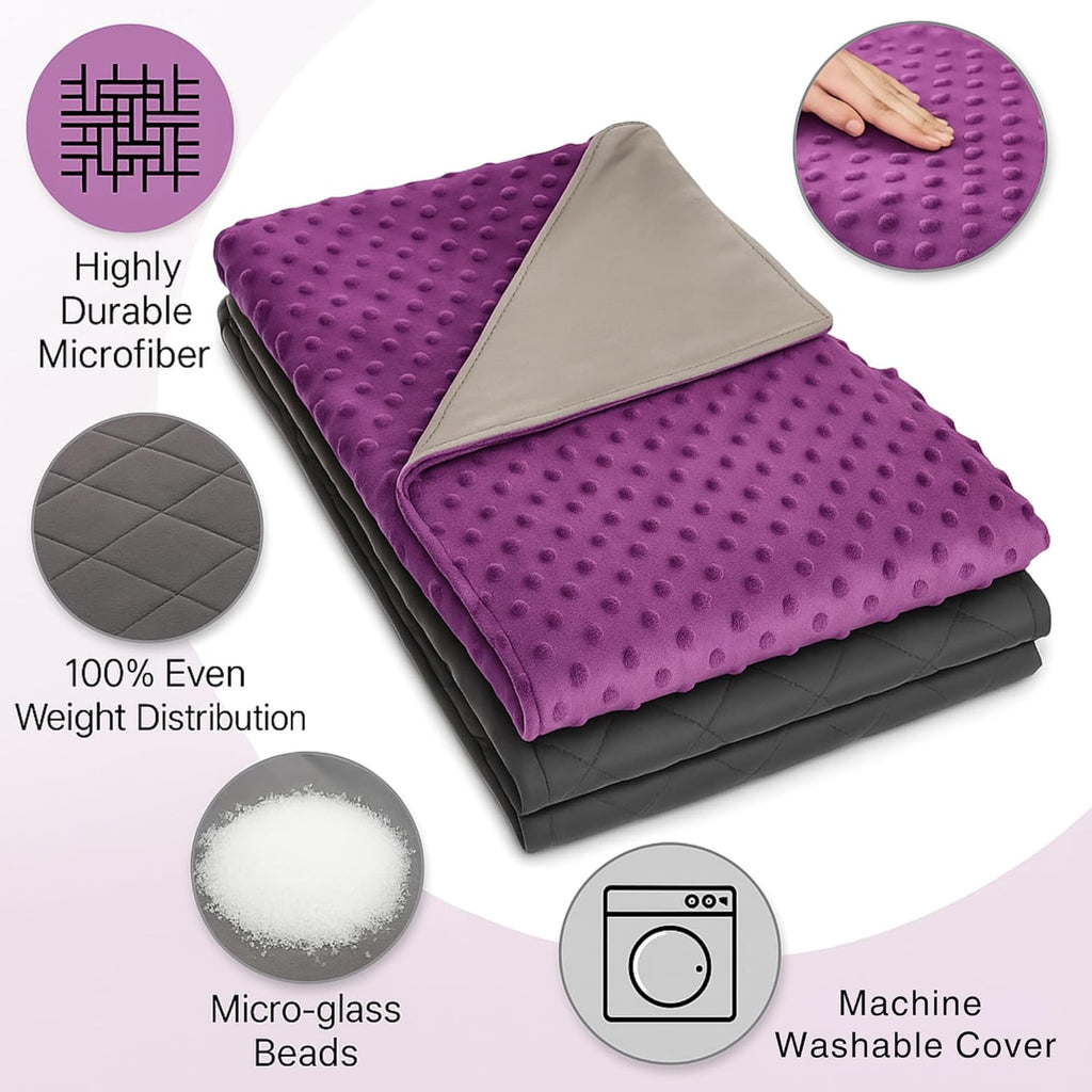 Super-Soft Kids Weighted Blanket 7 Pounds - Easy to Clean, Washable Minky Cover - 41X60 Inches Child Heavy Blanket for Girls and Boys Small