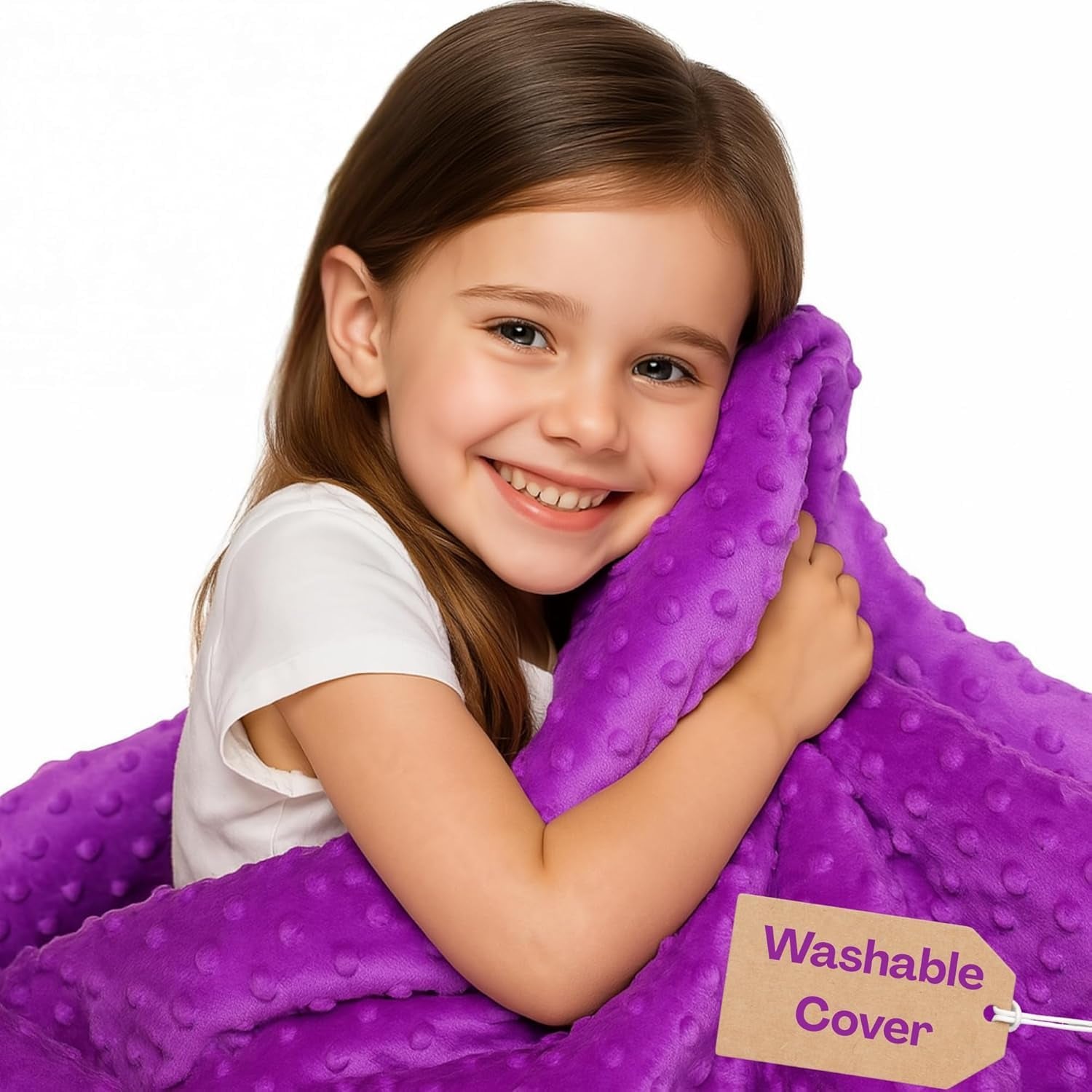 Super-Soft Kids Weighted Blanket 7 Pounds - Easy to Clean, Washable Minky Cover - 41X60 Inches Child Heavy Blanket for Girls and Boys Small