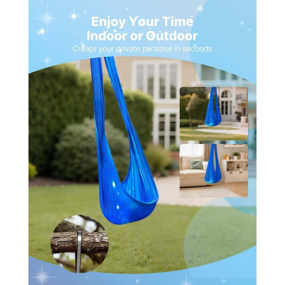 Sensory Swing Double-Layer Fabric Sensorys Hammock, Indoor and Outdoor Sensory Swing with 360° Swivel Hanger, O-Sling