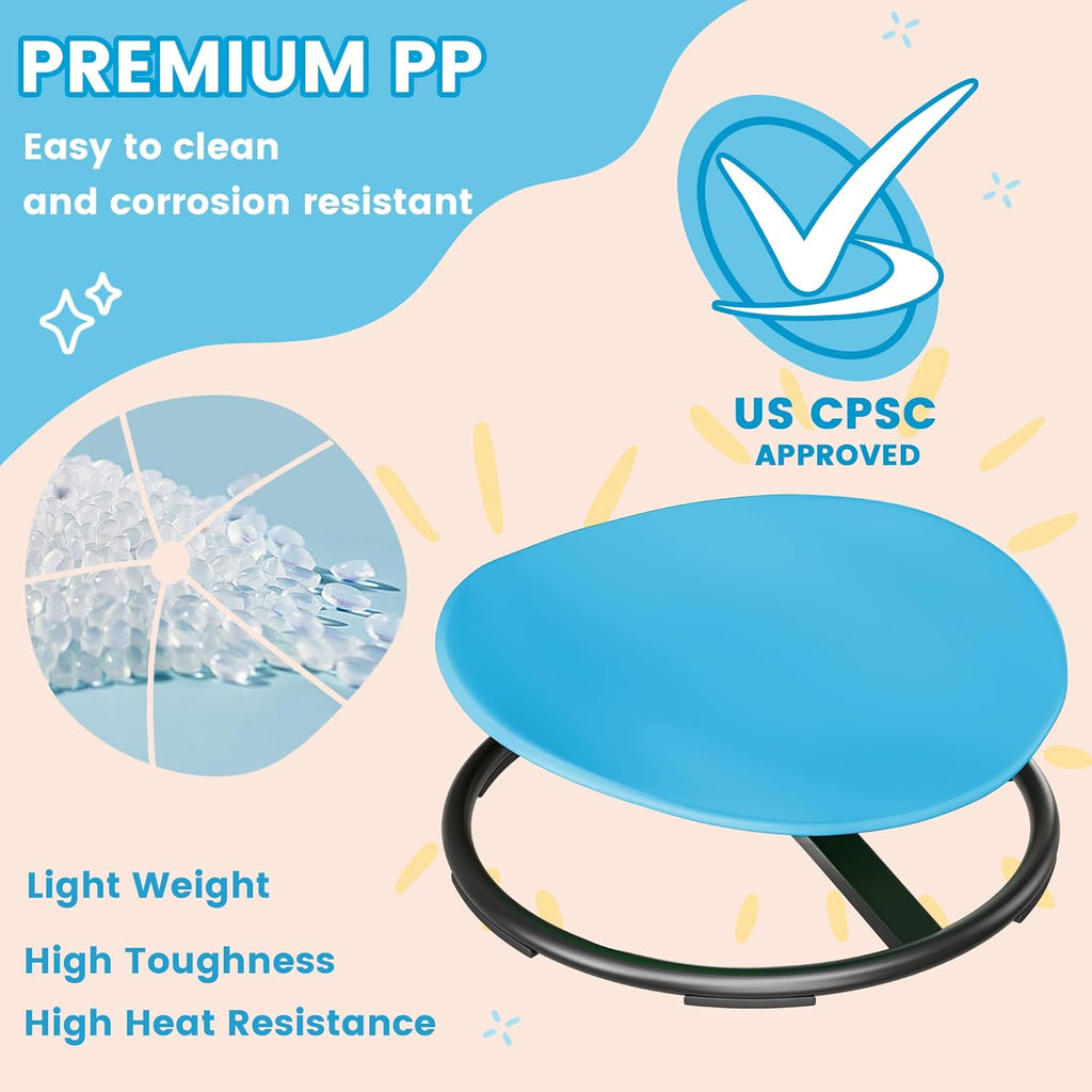 Sensory Spinning Chair for Kids with Autism & ADHD - Azure Rounded Design