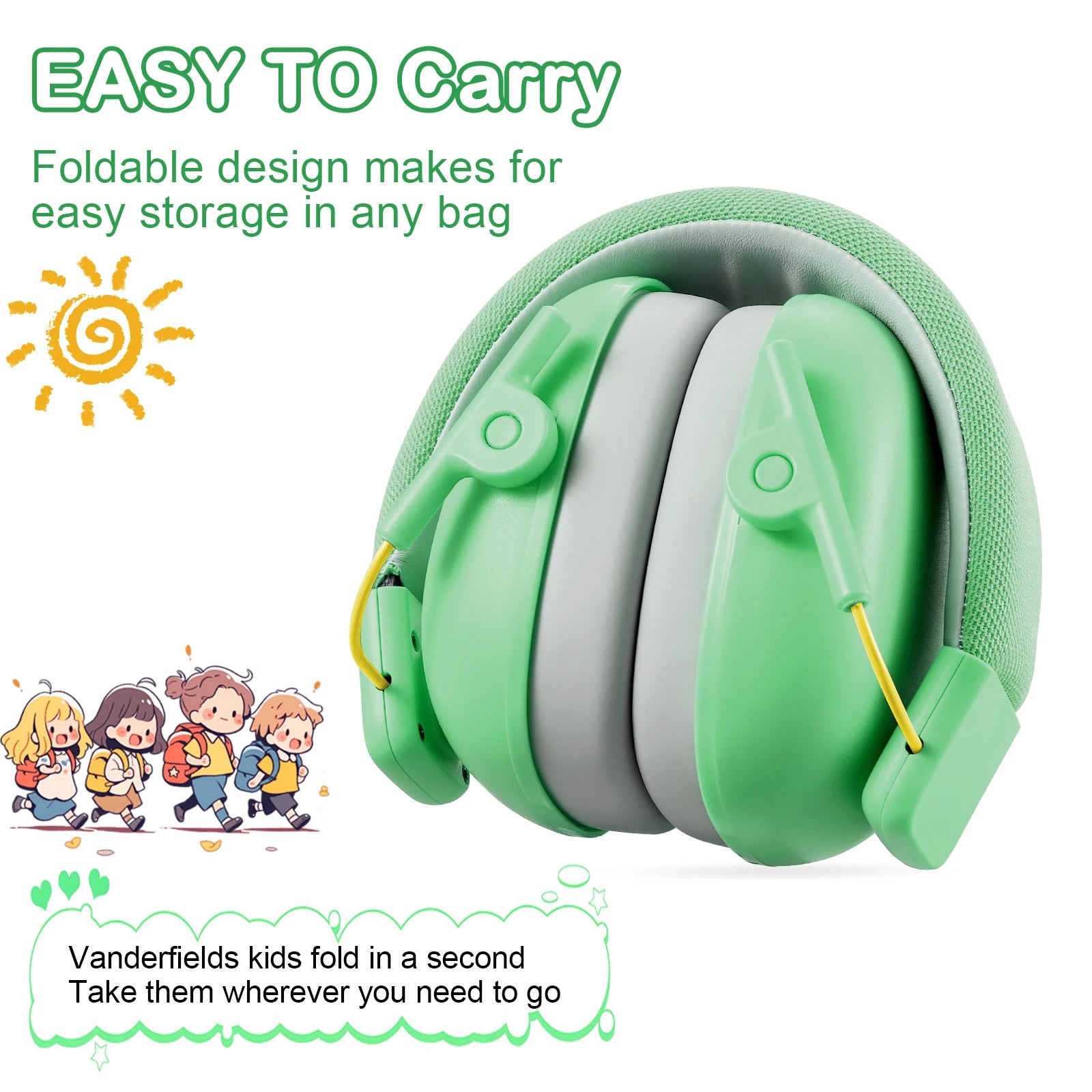 YHKEMA Noise Cancelling Headphones for Kids, SNR 27Db Safety Noise Reduction Ear Muffs for Autism Sensory &Concentration Aid
