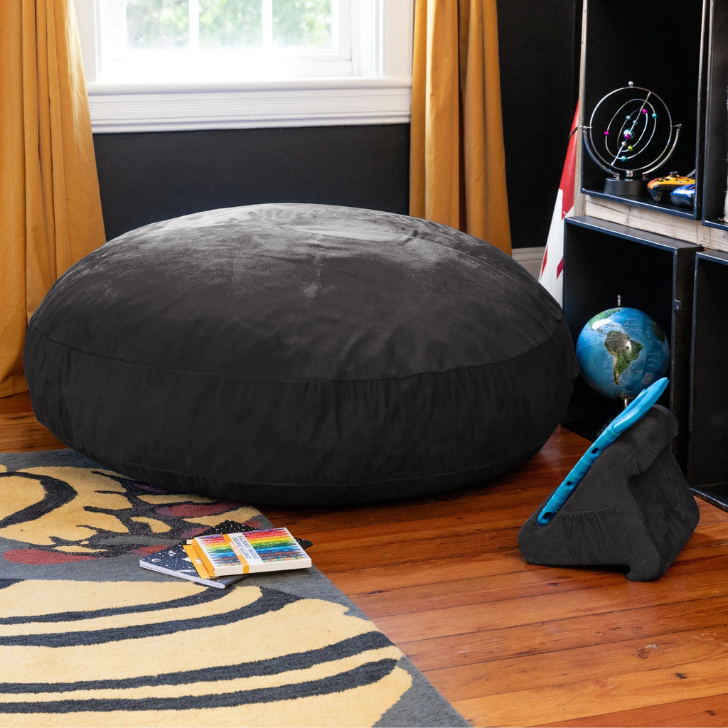 Cocoon 4 Foot Bean Bag Chair and Crash Pad, Black