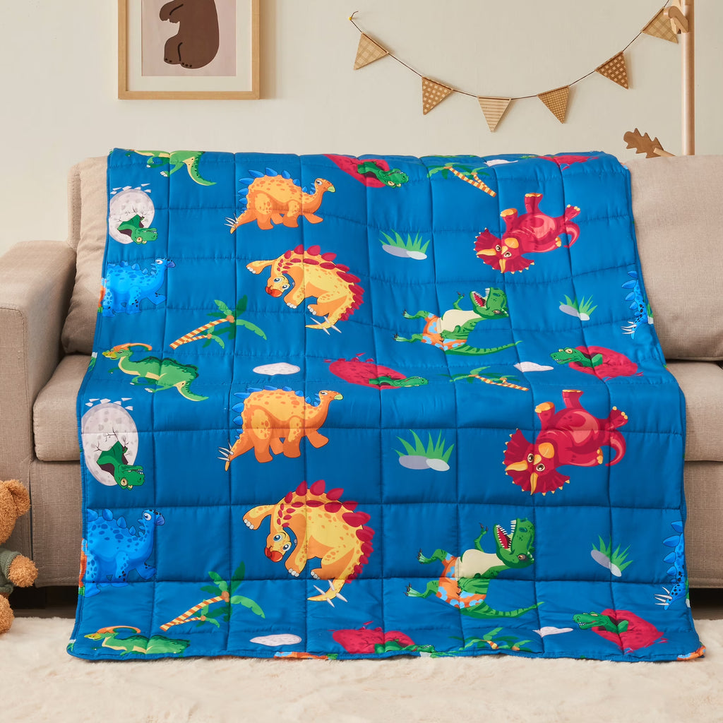 Kids Weighted Blanket 5Lbs, 36.2"X48.2" Toddler Weighted Blanket for Sleep & Calming, Breathable Heavy Blanket for Children, Dinosaur